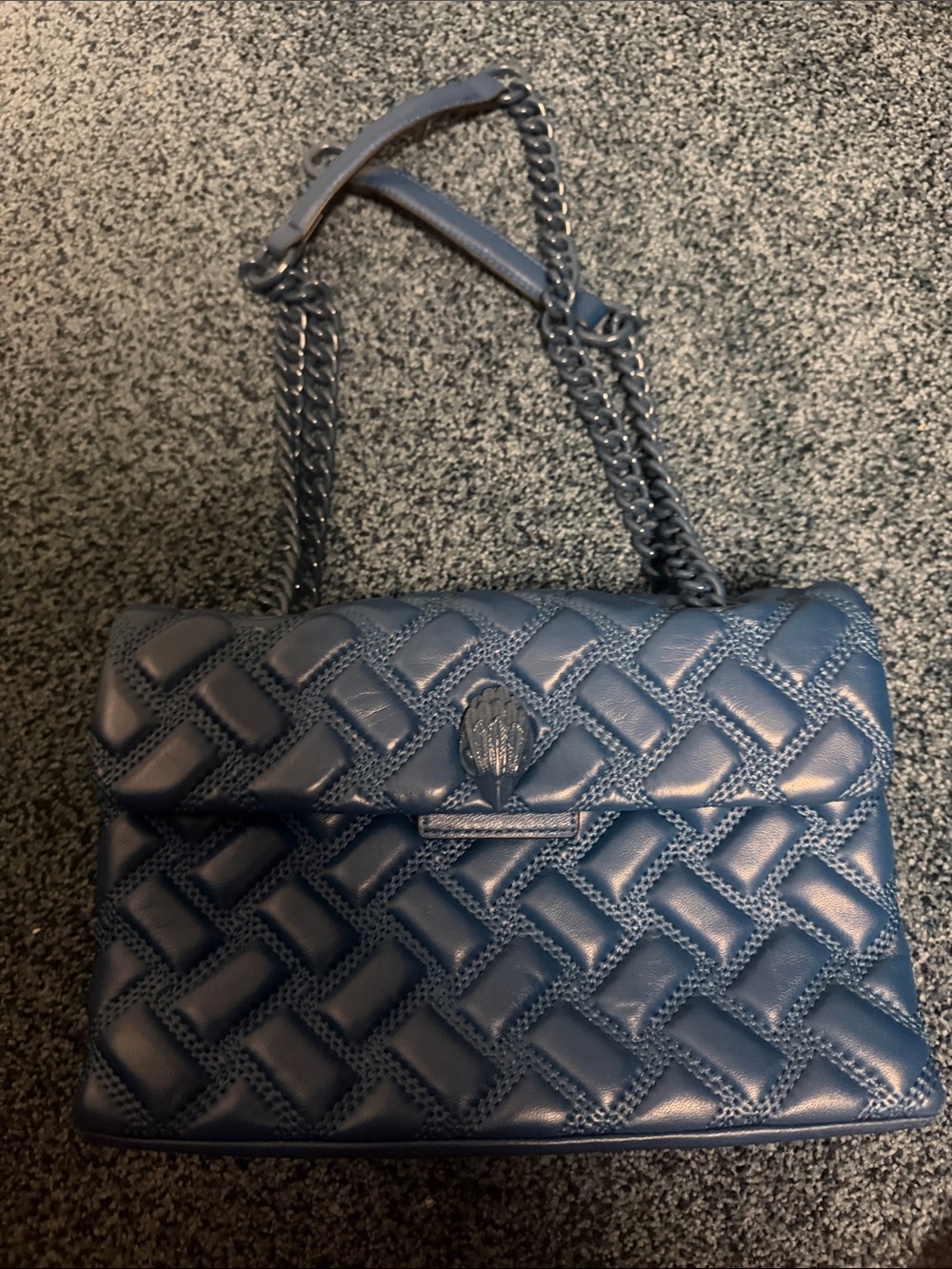 Kurt Geiger Quilted Leather Shoulder Bag in Blue